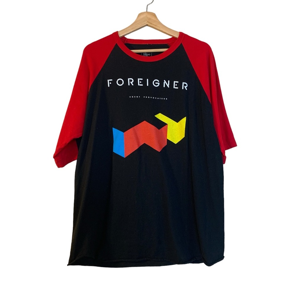 The Thread Shop Foreigner Agent Provocateur 84 Raglan 3/4 Sleeve Shirt Size XL